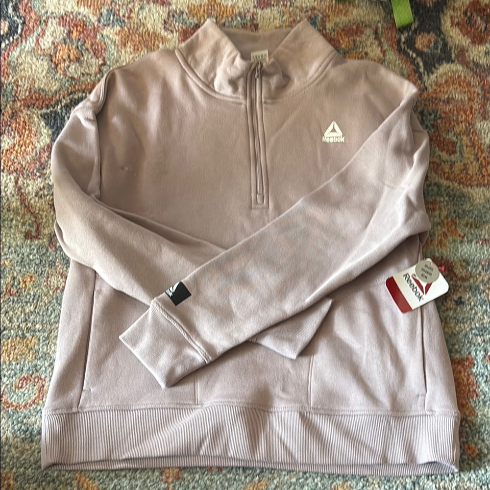 REEBOK WOMENS Half-Zip Sweater - Light Purple size small